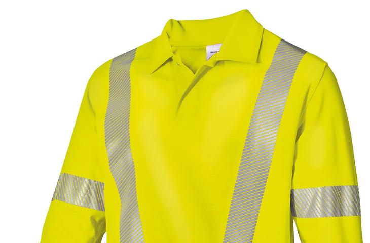Berufsbekleidung PSA Warnschutz Poloshirt langarm highvis gelb
